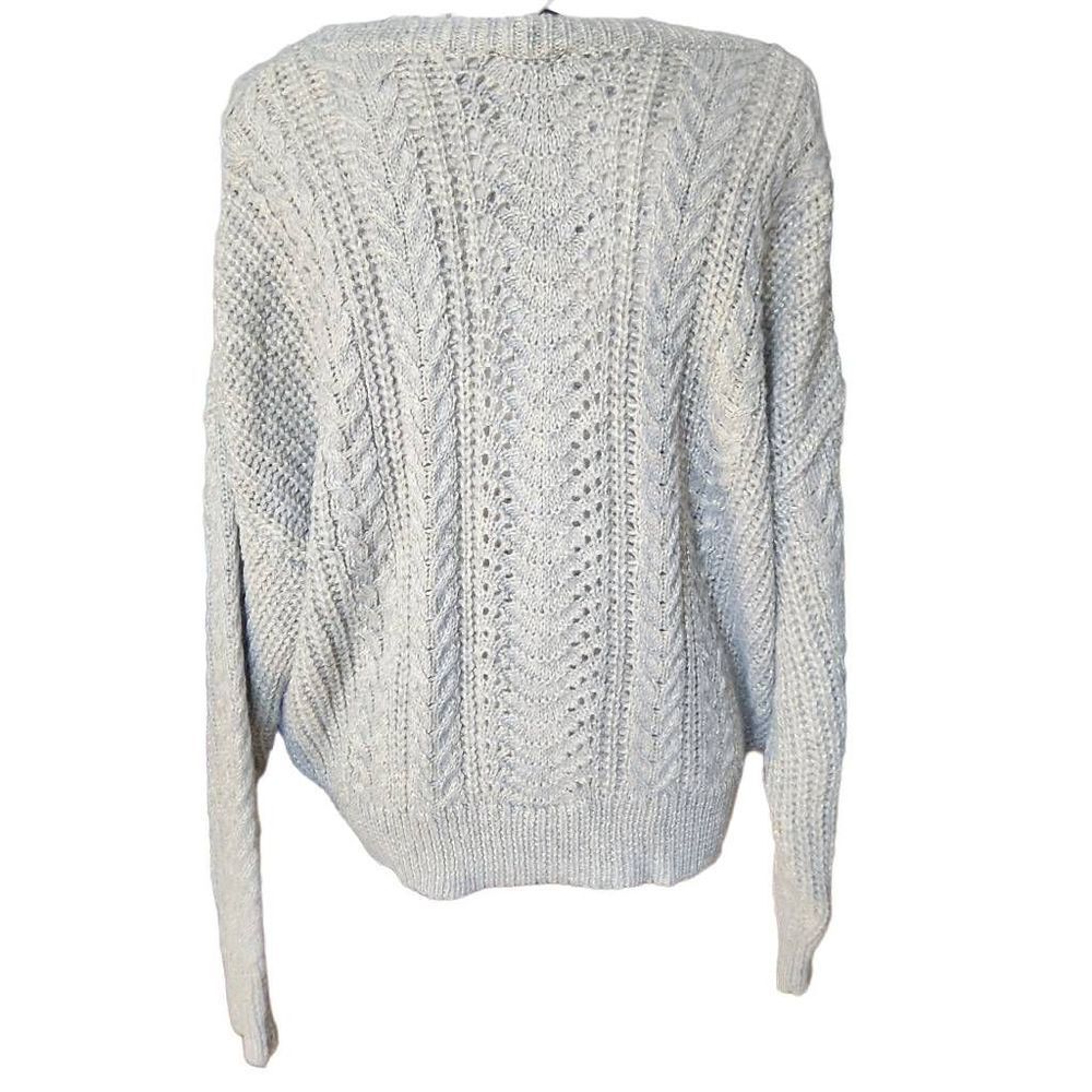 Express Ladies Size Large Gold Metallic Chunky Knit Sweater - Picture 2 of 6